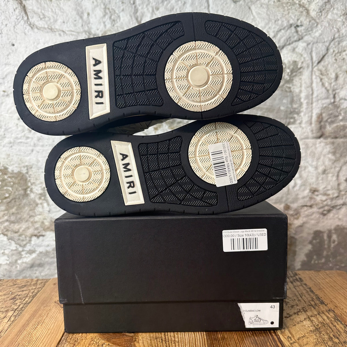 Amiri Quad Classic Logo Black White Sneaker Sz 10 (43)