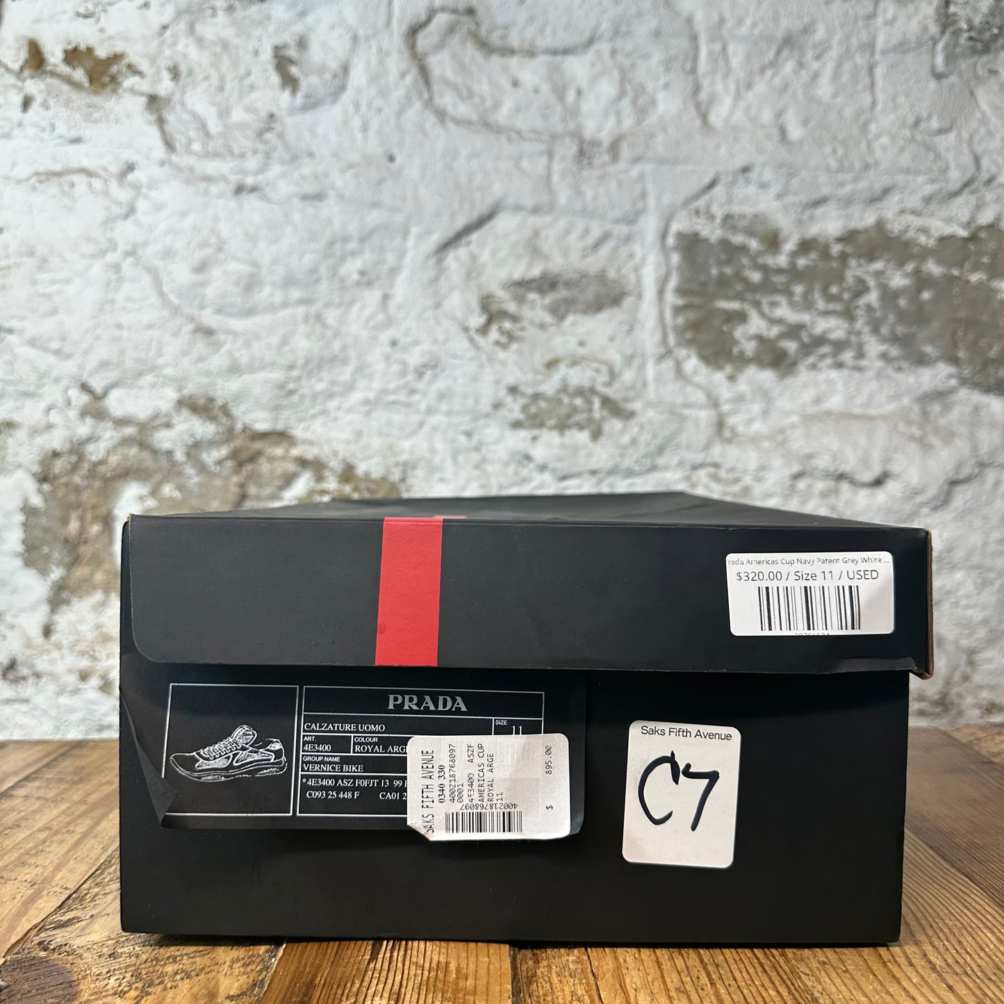 Prada Americas Cup Navy Patent Grey White Sneaker Sz 11