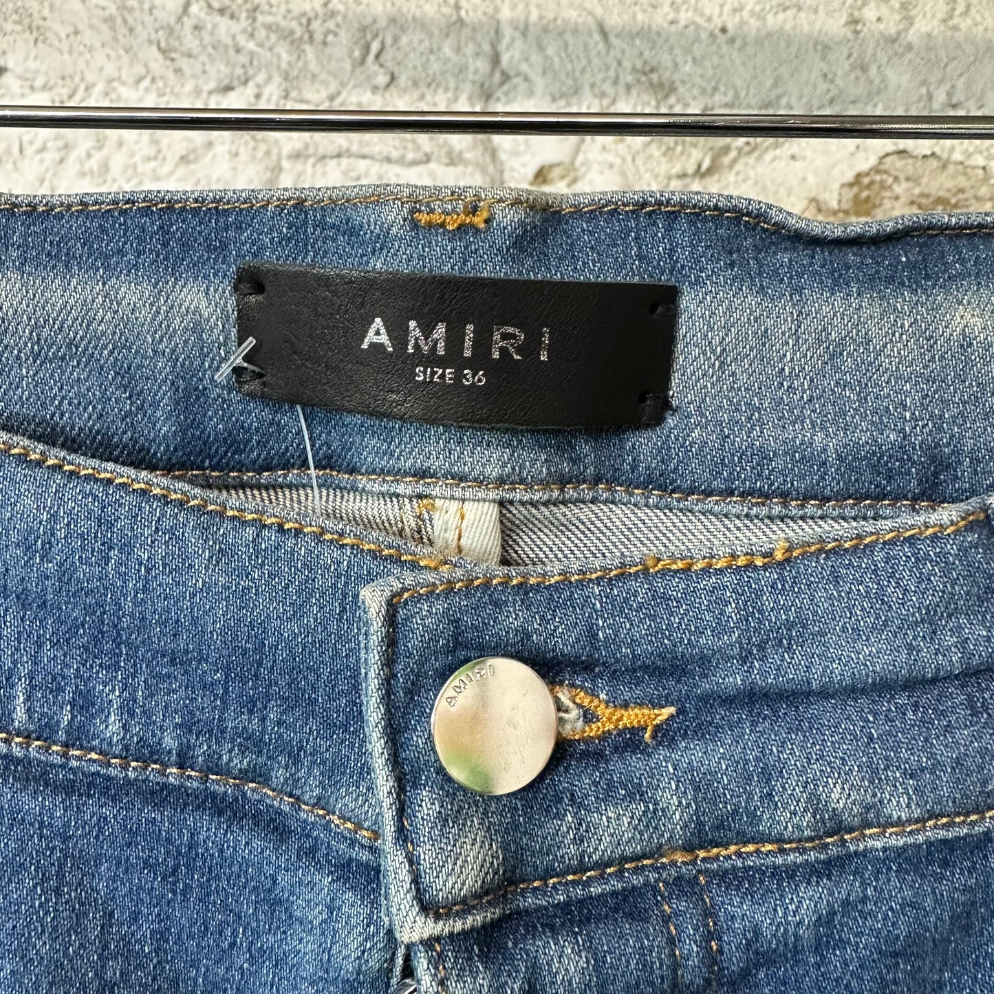 Amiri Plain Blue Honeycomb Denim Jeans Sz 36