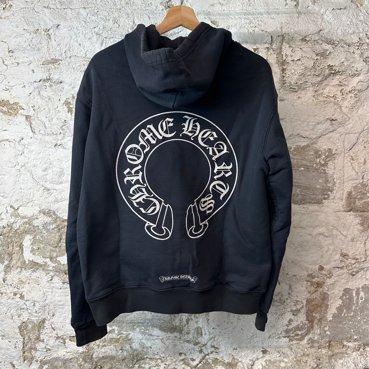 Chrome Hearts Horseshoe Black Thermal Zip Up Hoodie Sz S