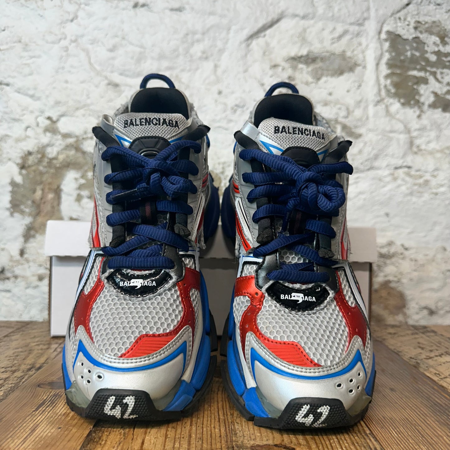 Balenciaga Runner Grey Blue Red Sneaker Sz 9 (42)