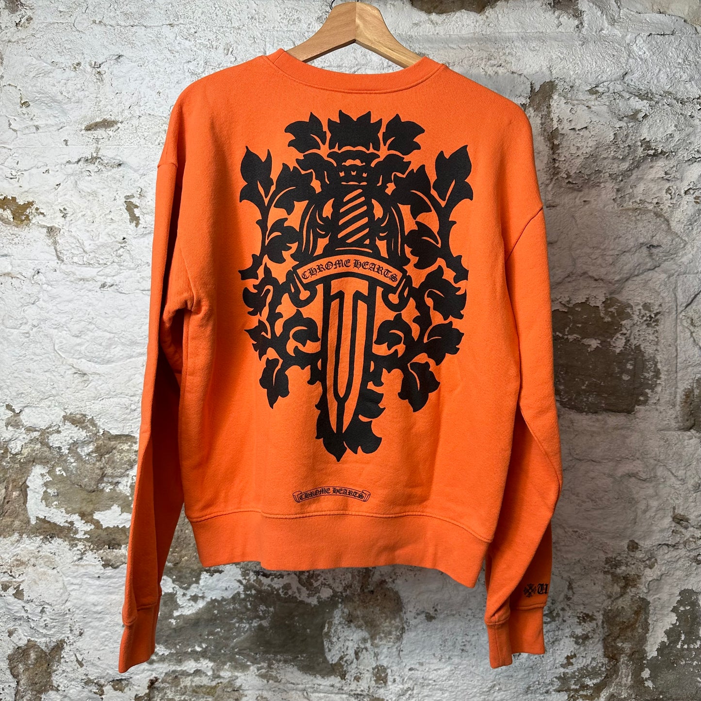 Chrome Hearts Vine Dagger Orange Crewneck Sz S
