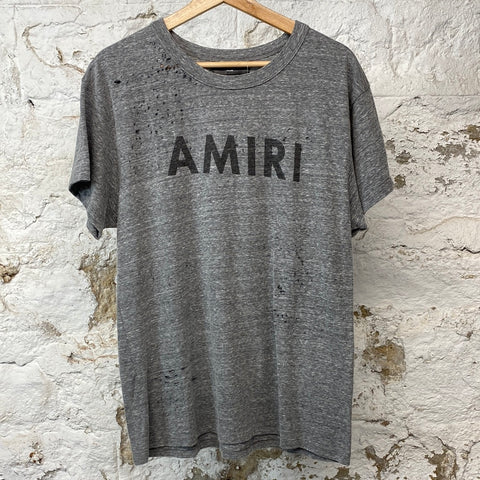Amiri Gray Distressed T-shirt Sz M