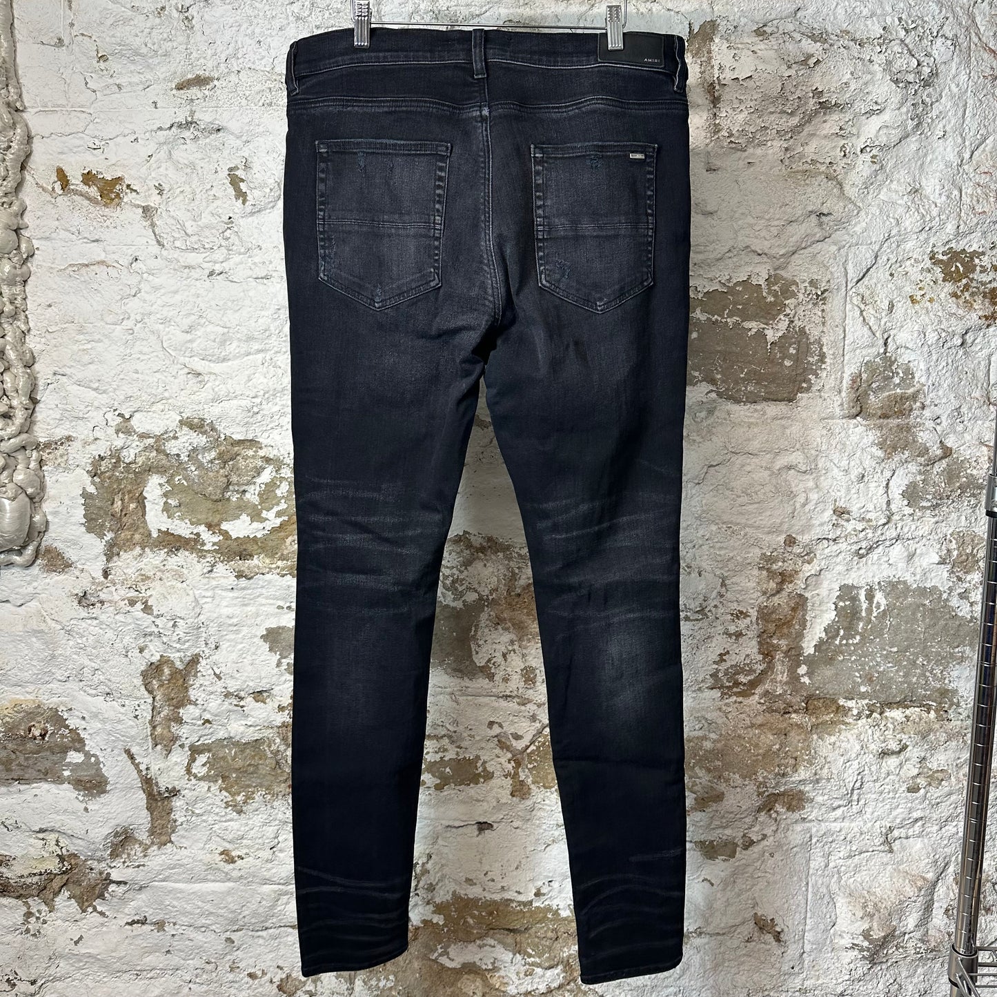 Amiri Distressed Faded Black Denim Jeans Sz 38