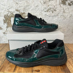 Prada Americas Cup Green Patent Black Sz 12 No Box