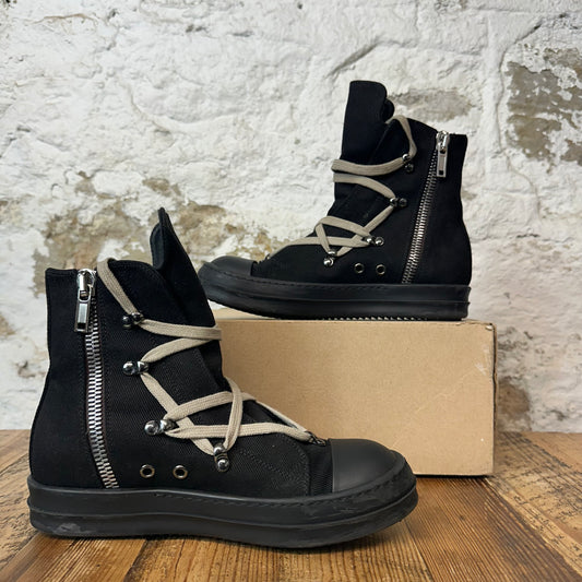 Rick Owens High Hexa Lace Black Pearl Sneaker Sz 5 (37)