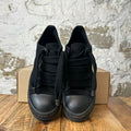 Rick Owens Jumbo Lace Triple Black Canvas Sneaker Sz 12 (45)