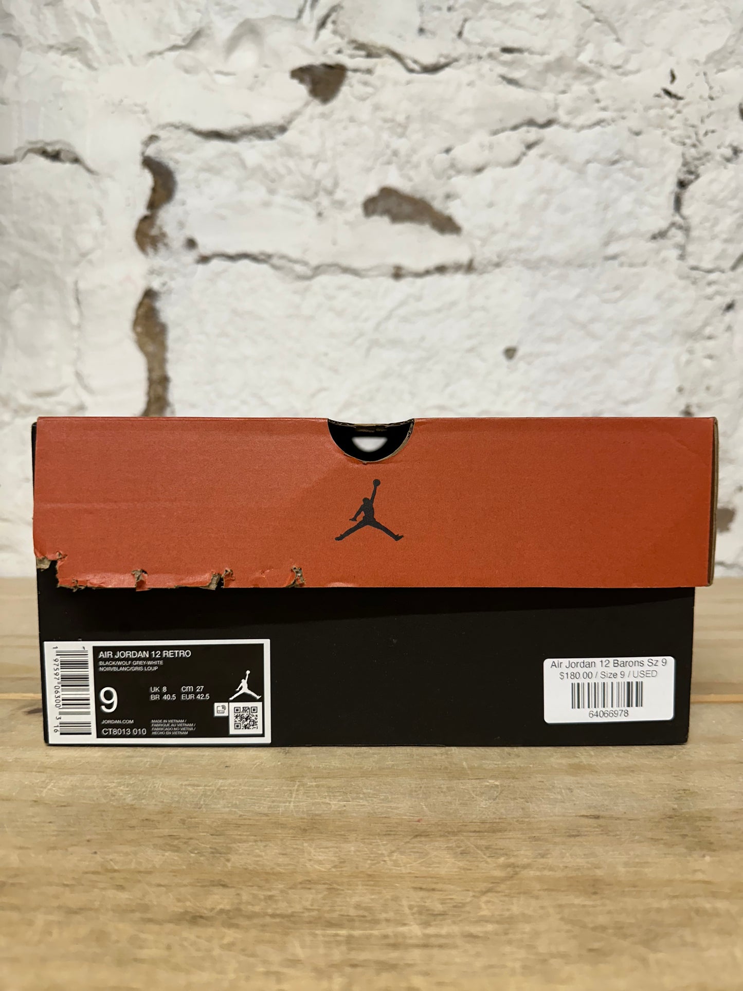 Air Jordan 12 Barons Sz 9