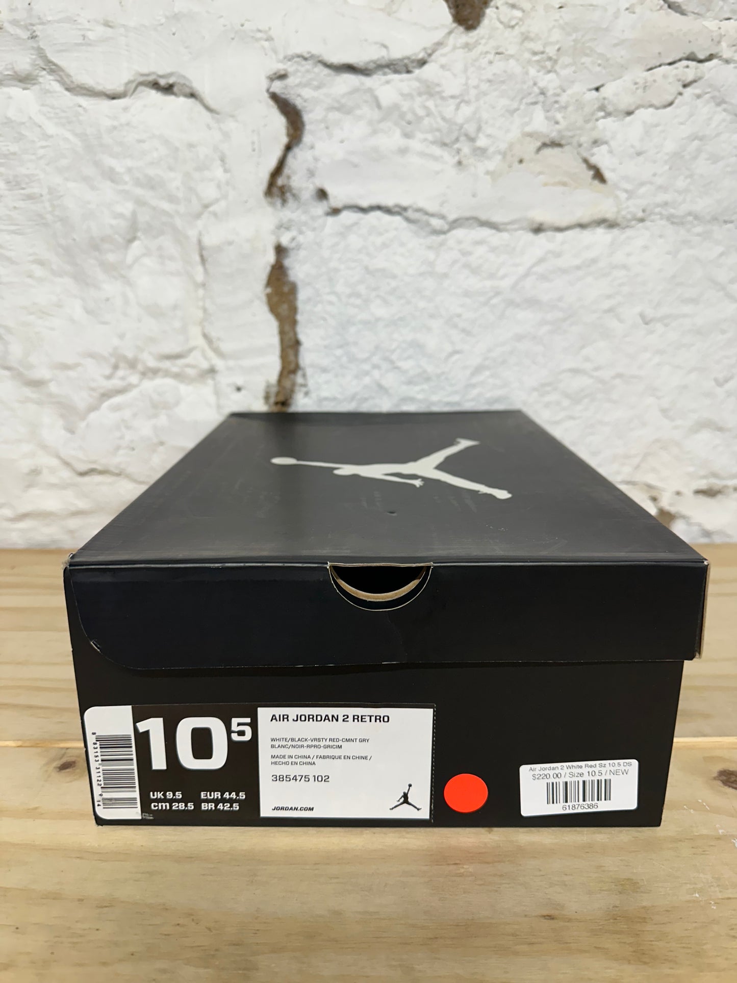 Air Jordan 2 White Red Sz 10.5 DS