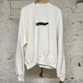 Off White Chest Spellout White Crewneck Sz XL