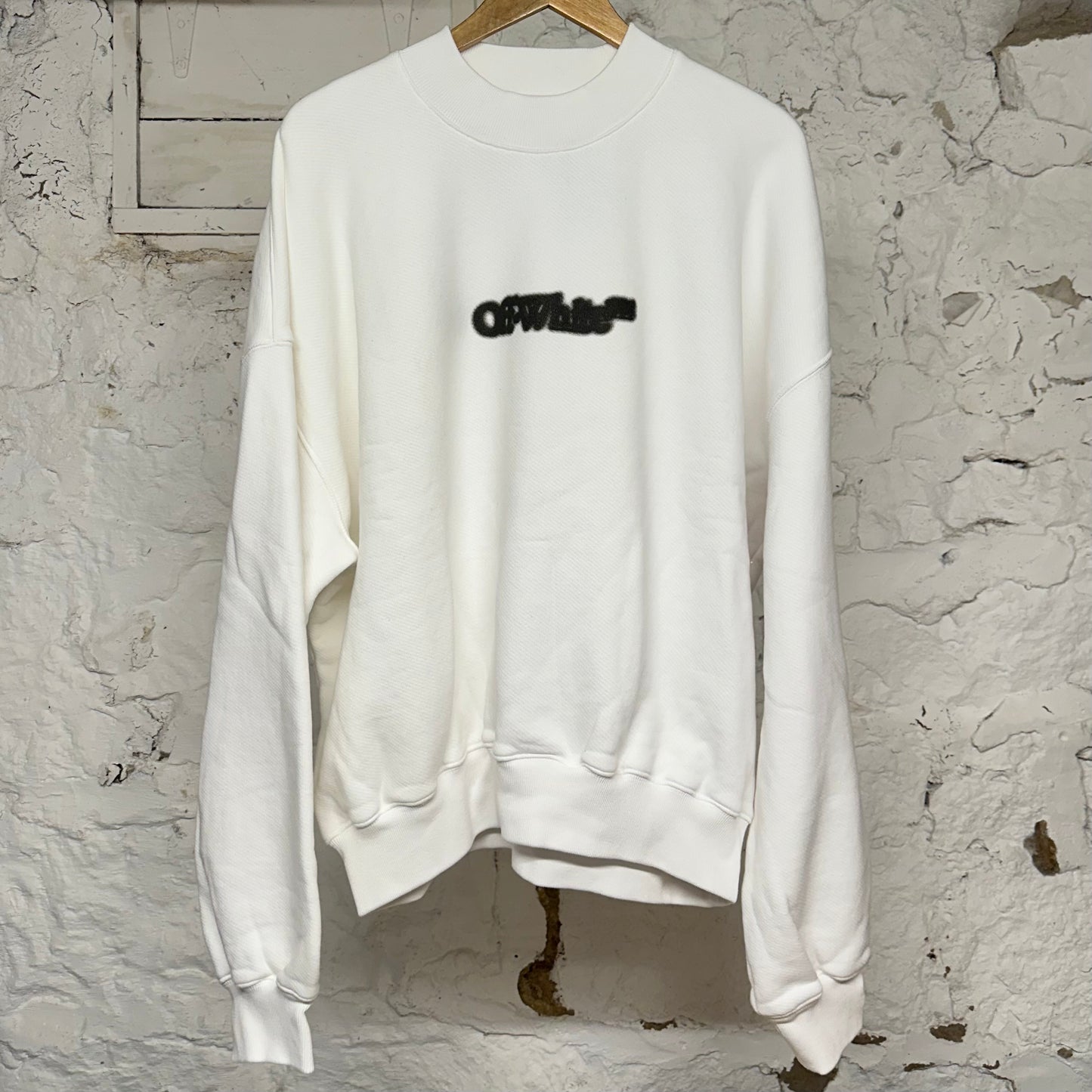 Off White Chest Spellout White Crewneck Sz XL
