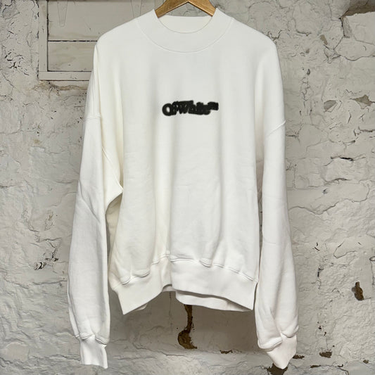 Off White Chest Spellout White Crewneck Sz XL