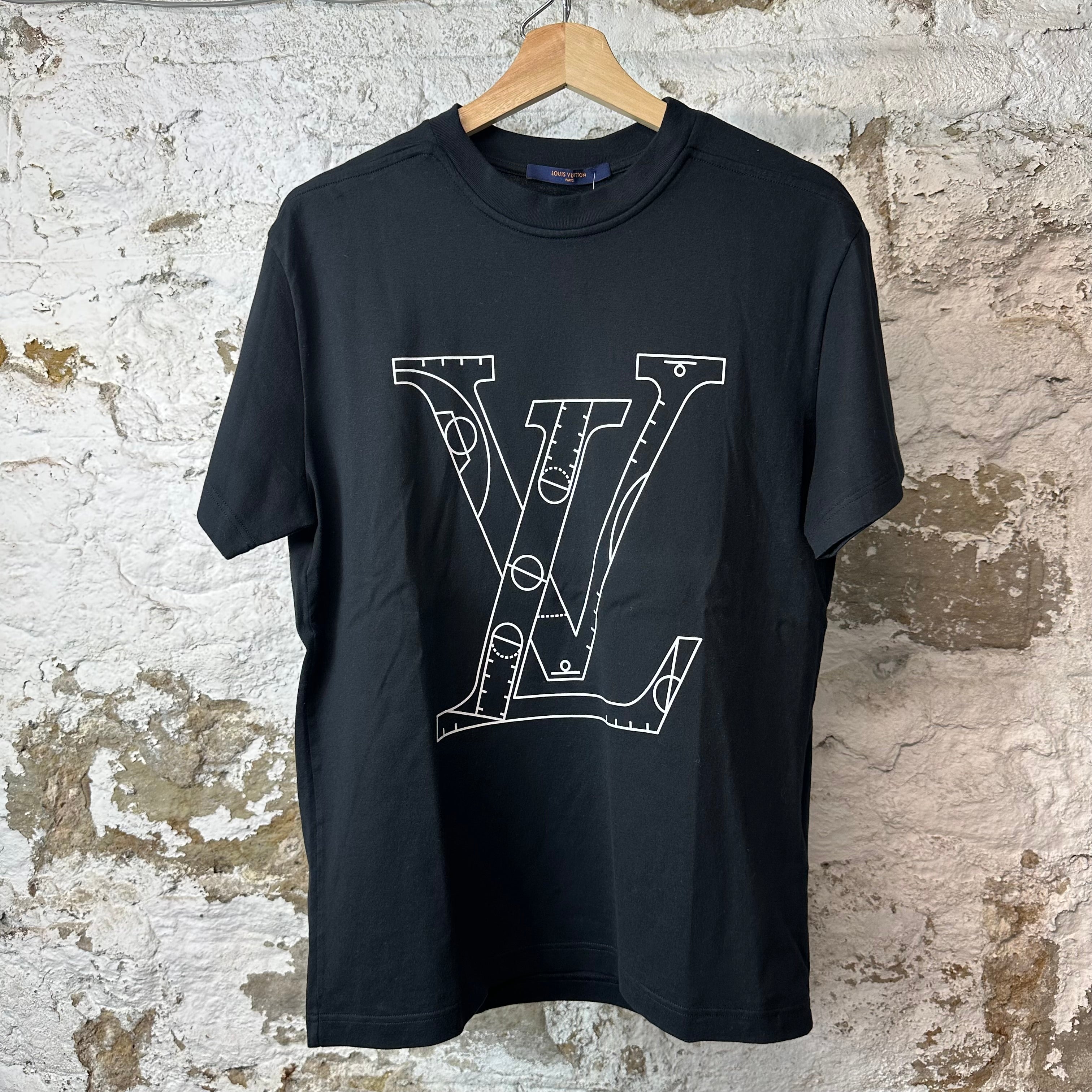 Louis Vuitton White NBA Logo Black T-Shirt Sz S