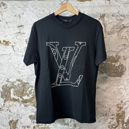 Louis Vuitton White NBA Logo Black T-Shirt Sz S