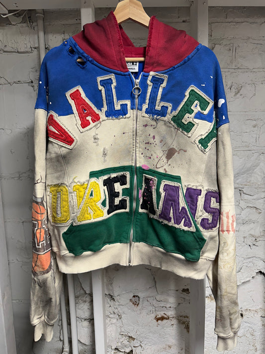 Vale Multi Color Zip Up Hoodie Sz S