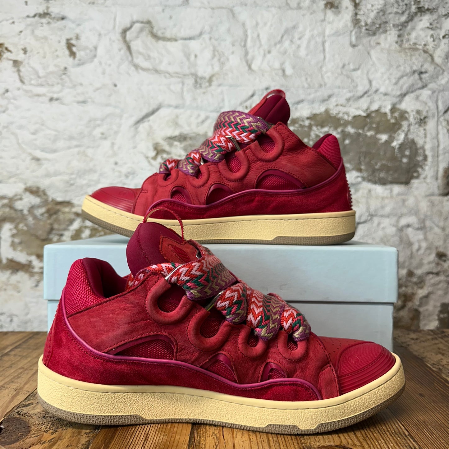 Lanvin Curb Multicolor Lace Watermelon Sneaker Sz 12 (45)