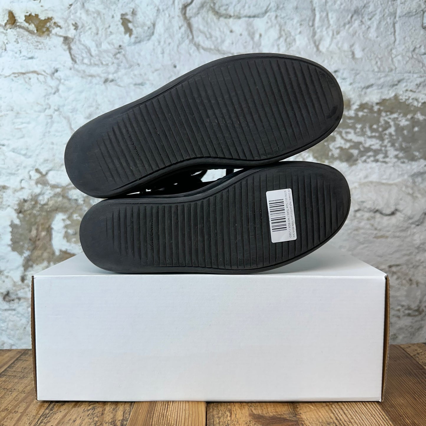 Rick Owens High Jumbo Lace Triple Black Sneaker Sz 7 (40)