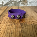 Chrome Hearts Purple Leather Cross Snap Bracelet W/ Pouch