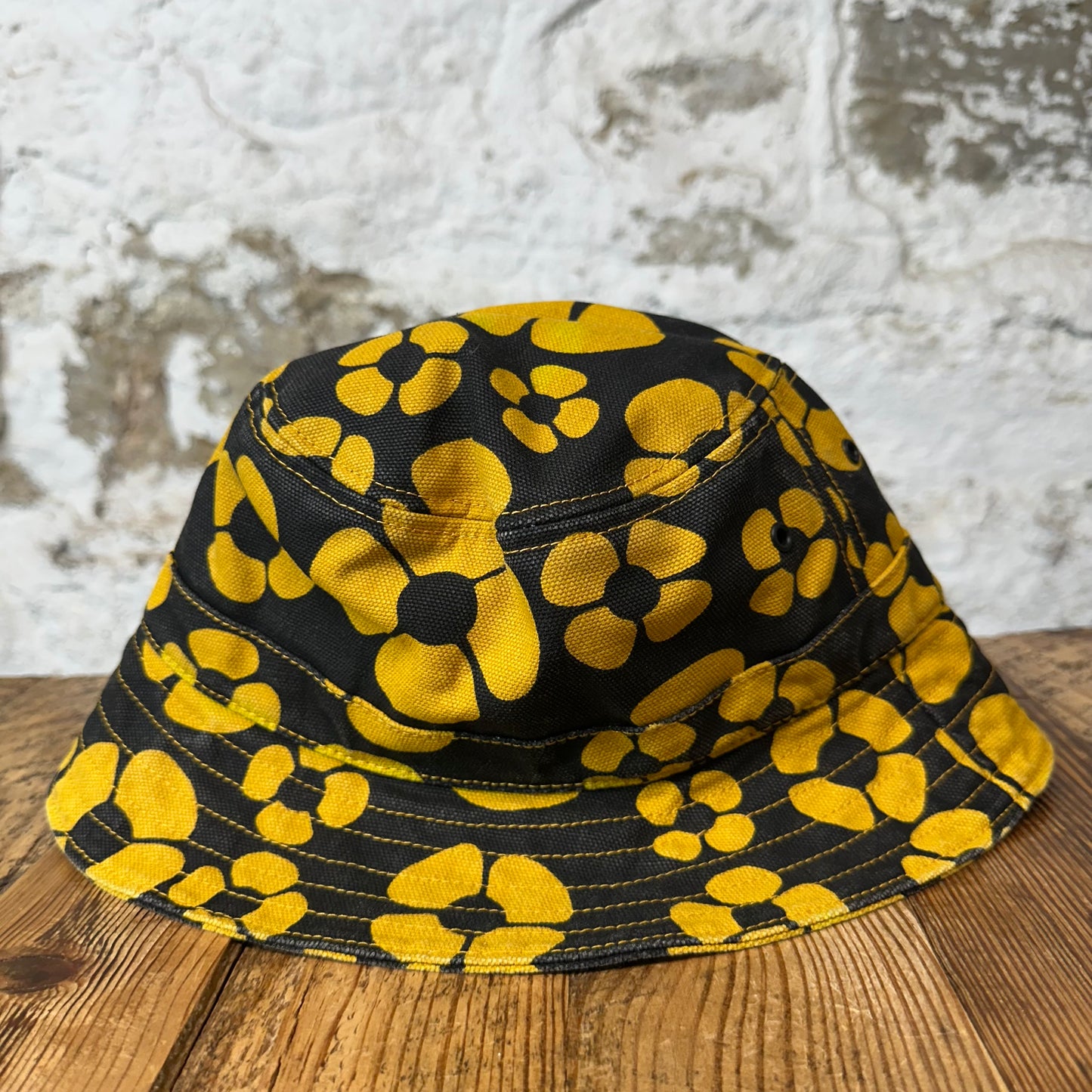Marni Carhartt WIP Yellow Floral Black Bucket Hat