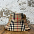 Burberry Tan Plaid Bucket Hat Sz L