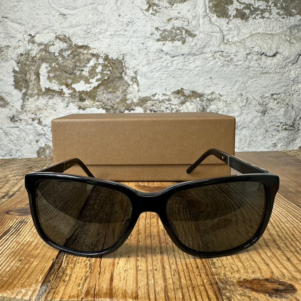 Burberry Black Tan Plaid Sunglasses W/ Box