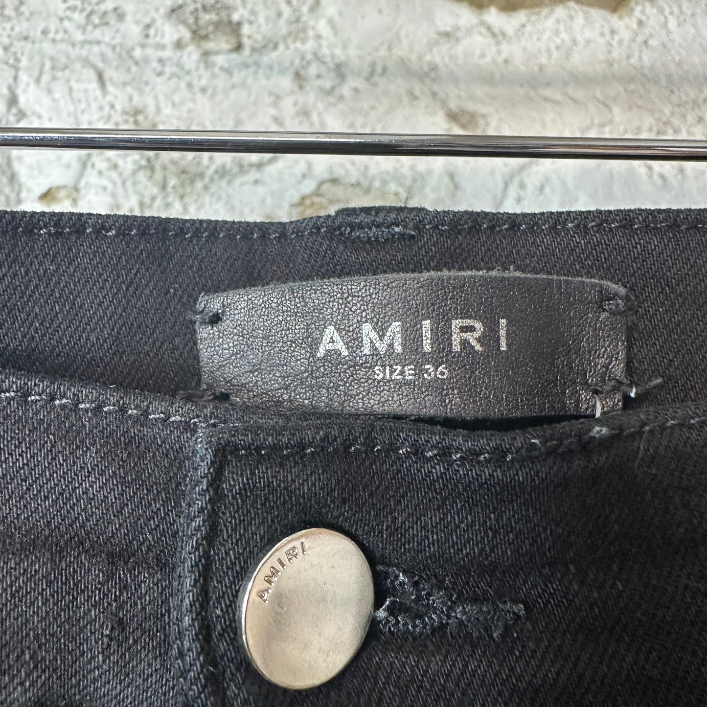 Amiri MX1 Green Paisley Black Denim Jeans Sz 36