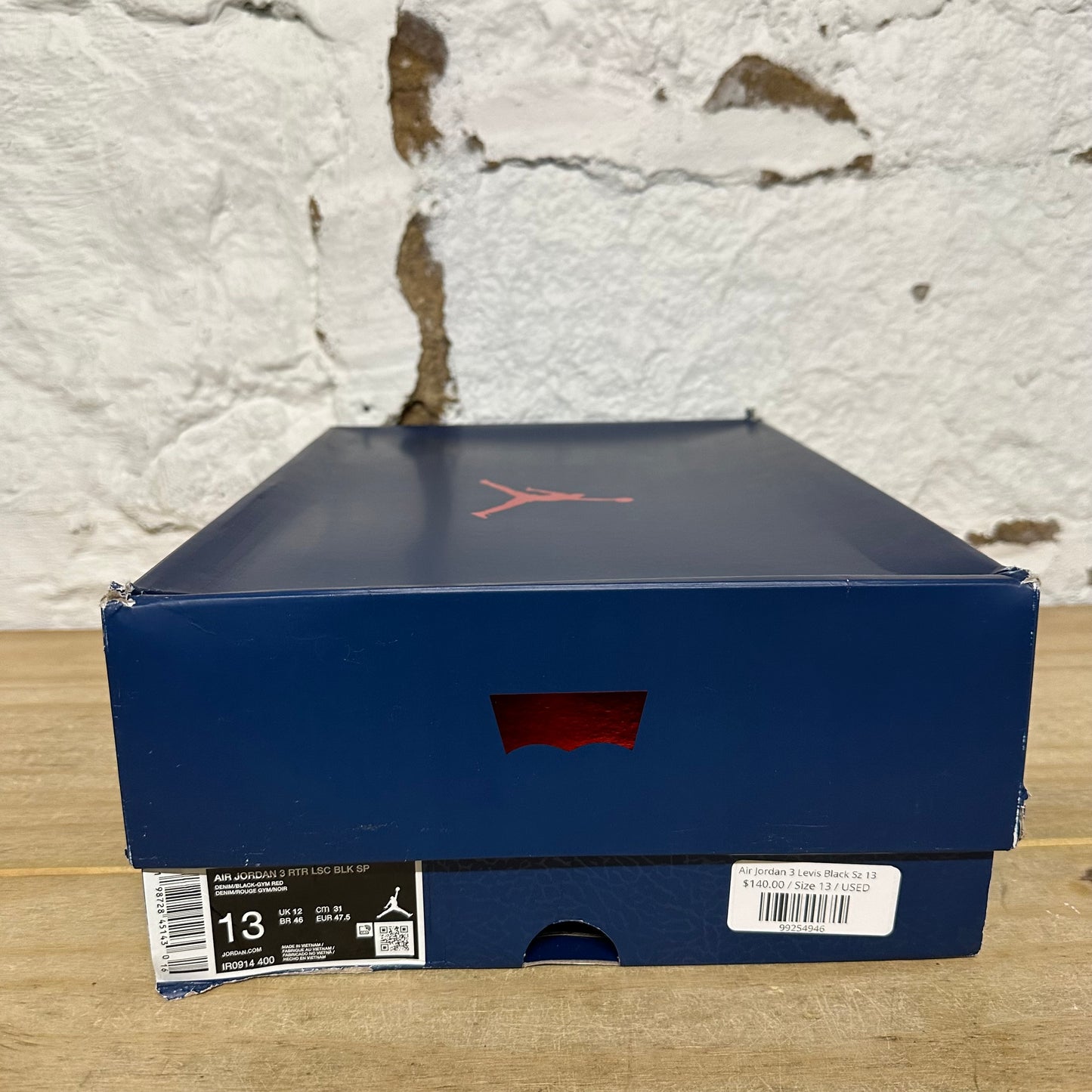 Air Jordan 3 Levi's Black Sz 13