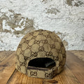 Gucci Brown Circle Logo Monogram Hat Sz M