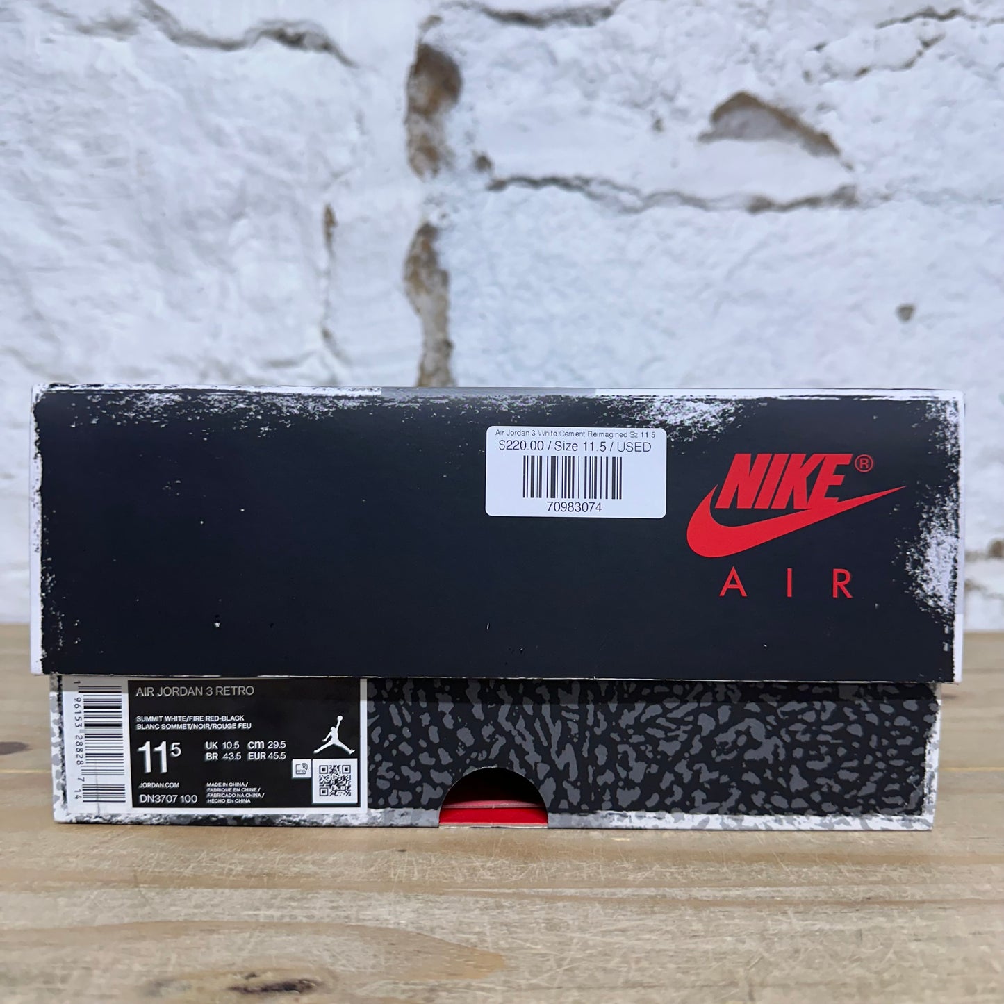 Air Jordan 3 White Cement Reimagined Sz 11.5