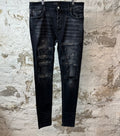 Amiri MX1 Gray Paisley Black Denim Jeans Sz 36