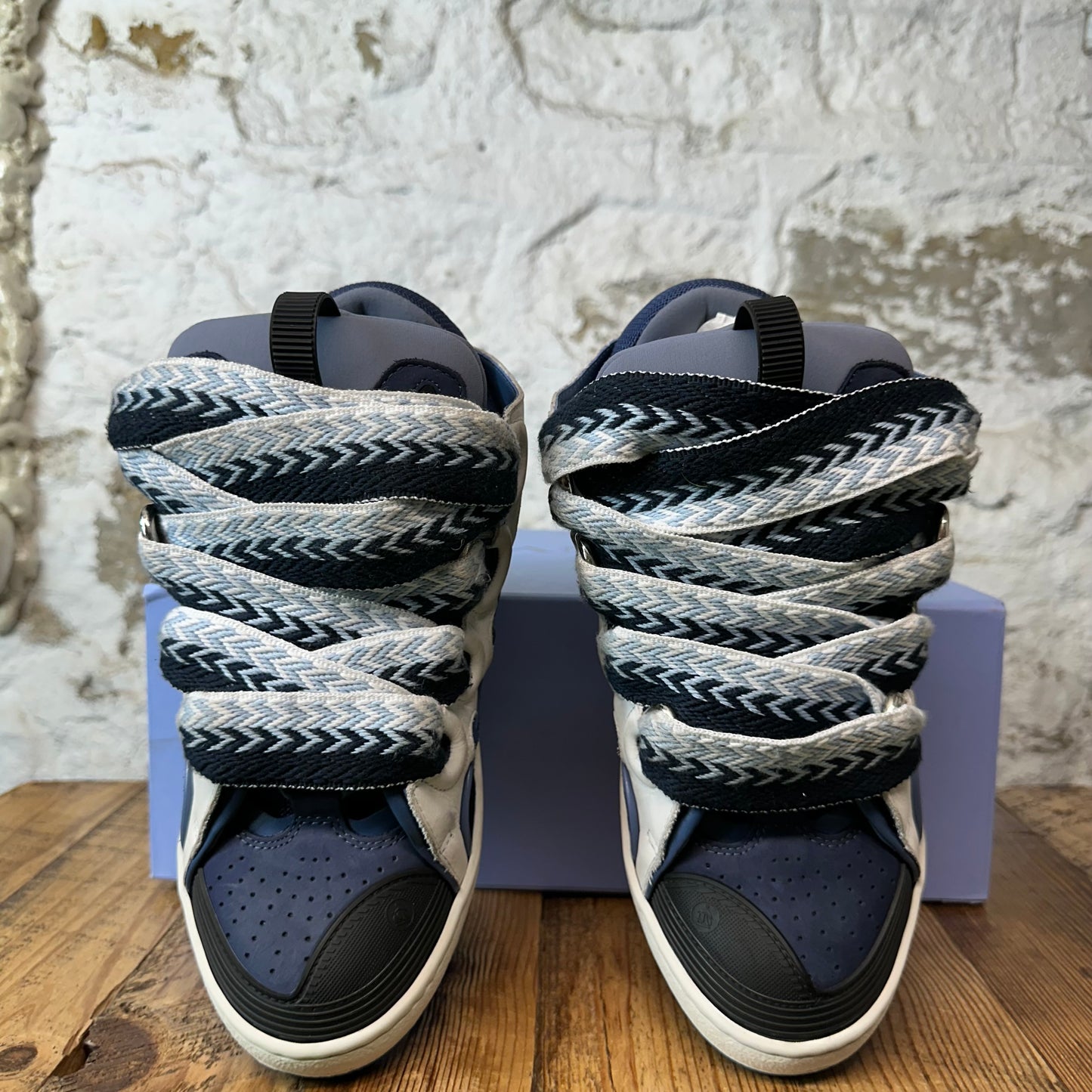 Lanvin Curb Navy White Sneaker Sz 9 42)