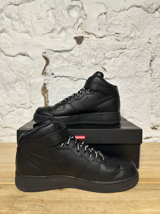 Nike AF1 Mid Supreme Black Sz 11