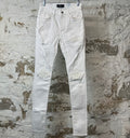 Amiri MX1 White Leather White Denim Jeans Sz 28