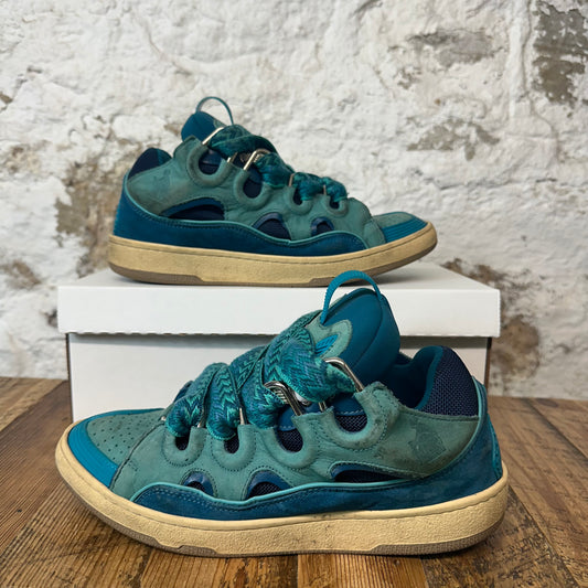 Lanvin Curb Teal Lace Blue Sneaker Sz 9 (42) No Box