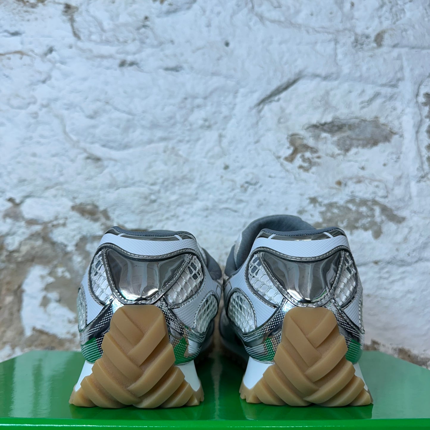 Bottega Veneta Silver White Orbit Sneaker Sz 12 (45) DS