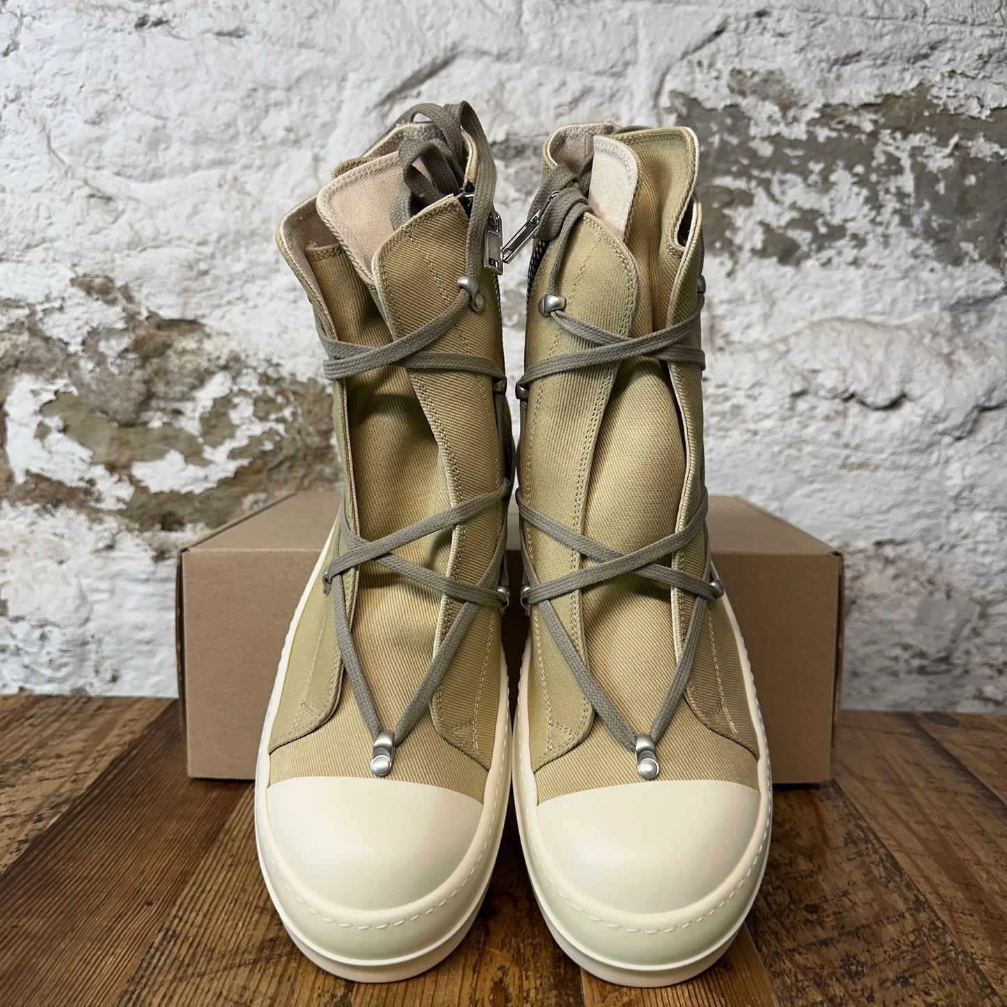 Rick Owens High DRKSHDW Hexa Parchment Milk Sneaker DS