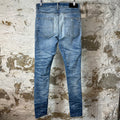 Amiri MX1 Sky Blue Cream Blue Denim Jeans Sz 30