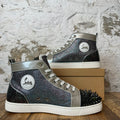 Christian Louboutin High Blue Silver Spike Sneaker Sz 12.5 (45.5)