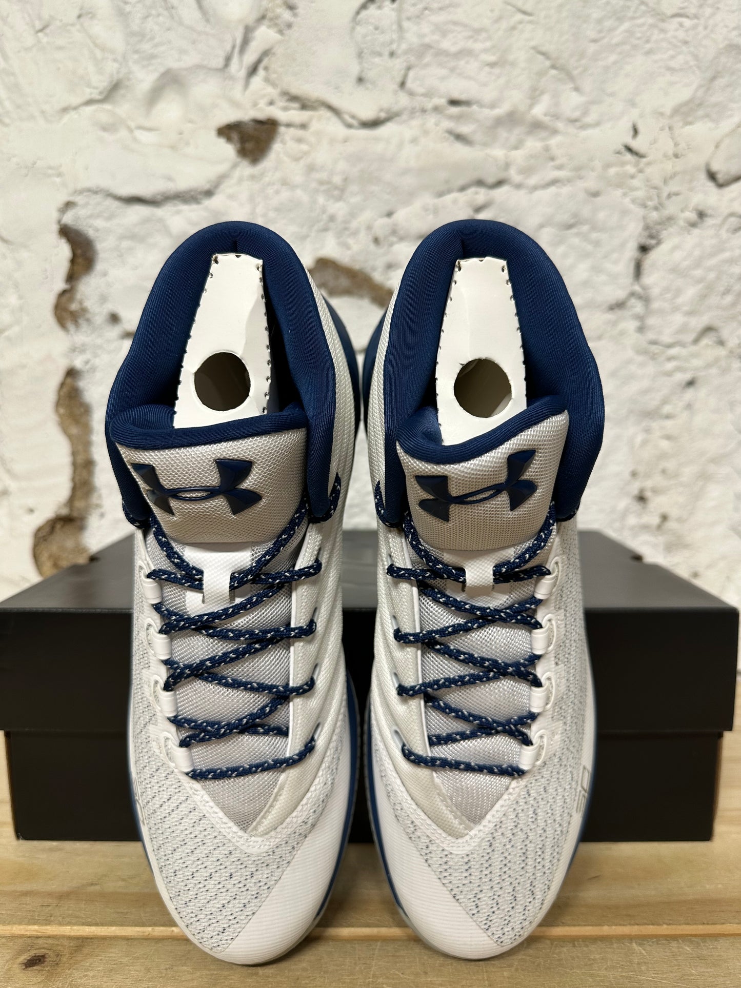 Under Armour Curry 3 White Blackout Navy Sz 10 DS