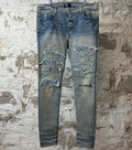 Amiri MX1 Indigo Paisley Blue Denim Jeans Sz 38