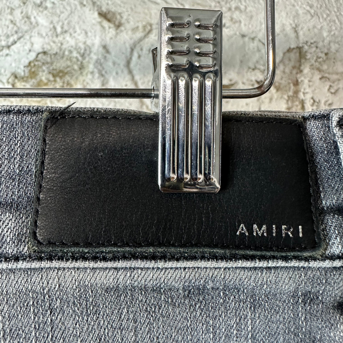 Amiri Army Stencil Grey Denim Jeans Sz 32