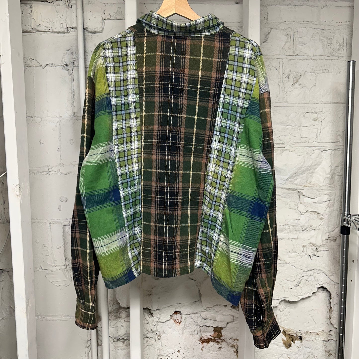 Vale Forever Green Patchwork Flannel Studded Sz L
