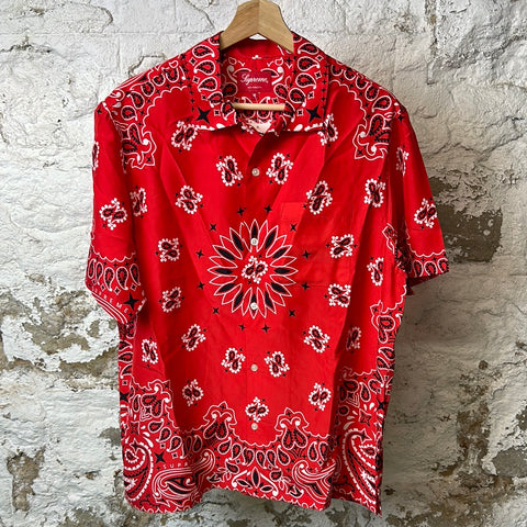 Supreme Red Paisley Button Up Sz M