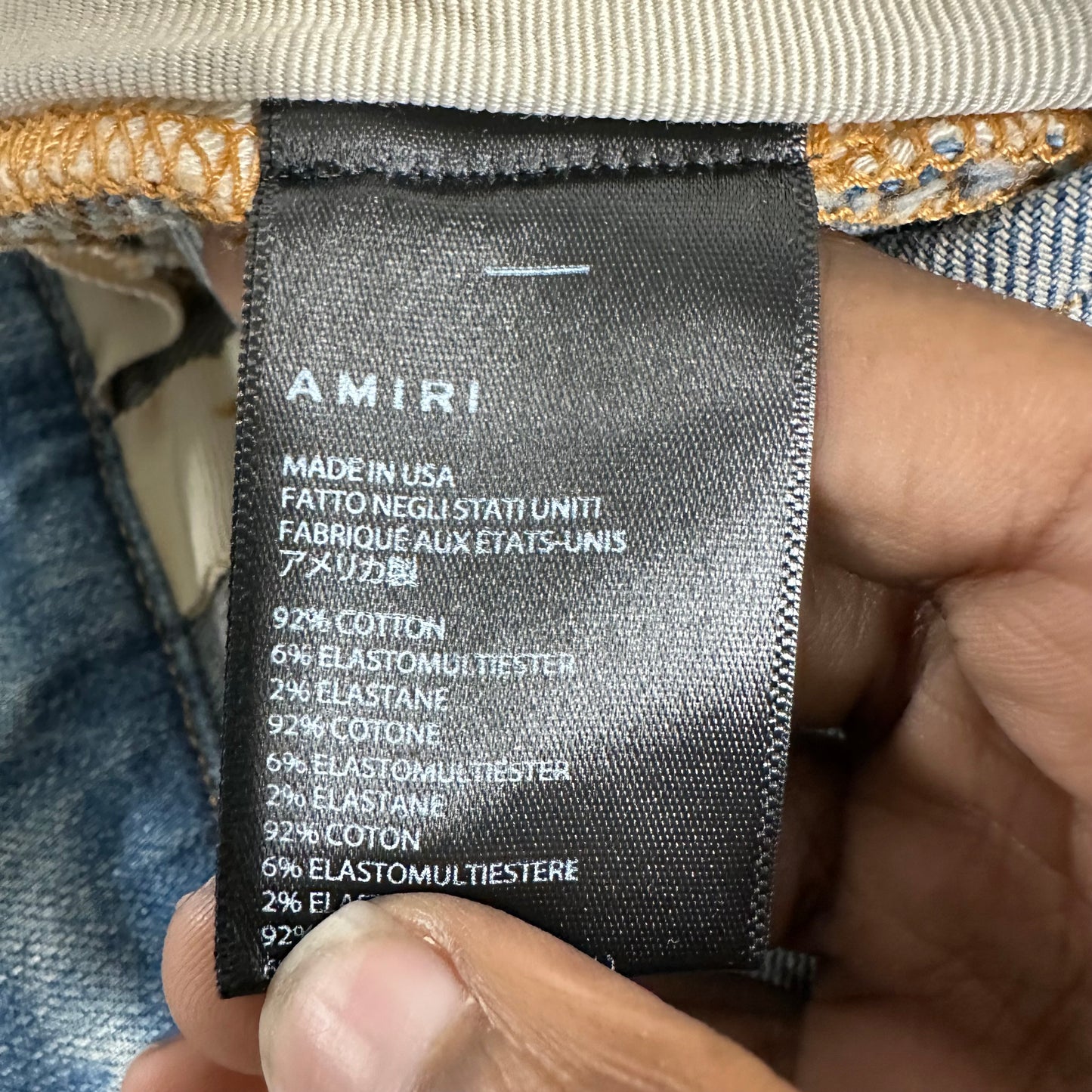 Amiri MX2 Blue Black Patch Blue Denim Sz 31