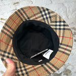 Burberry Brown Plaid Bucket Hat Sz L