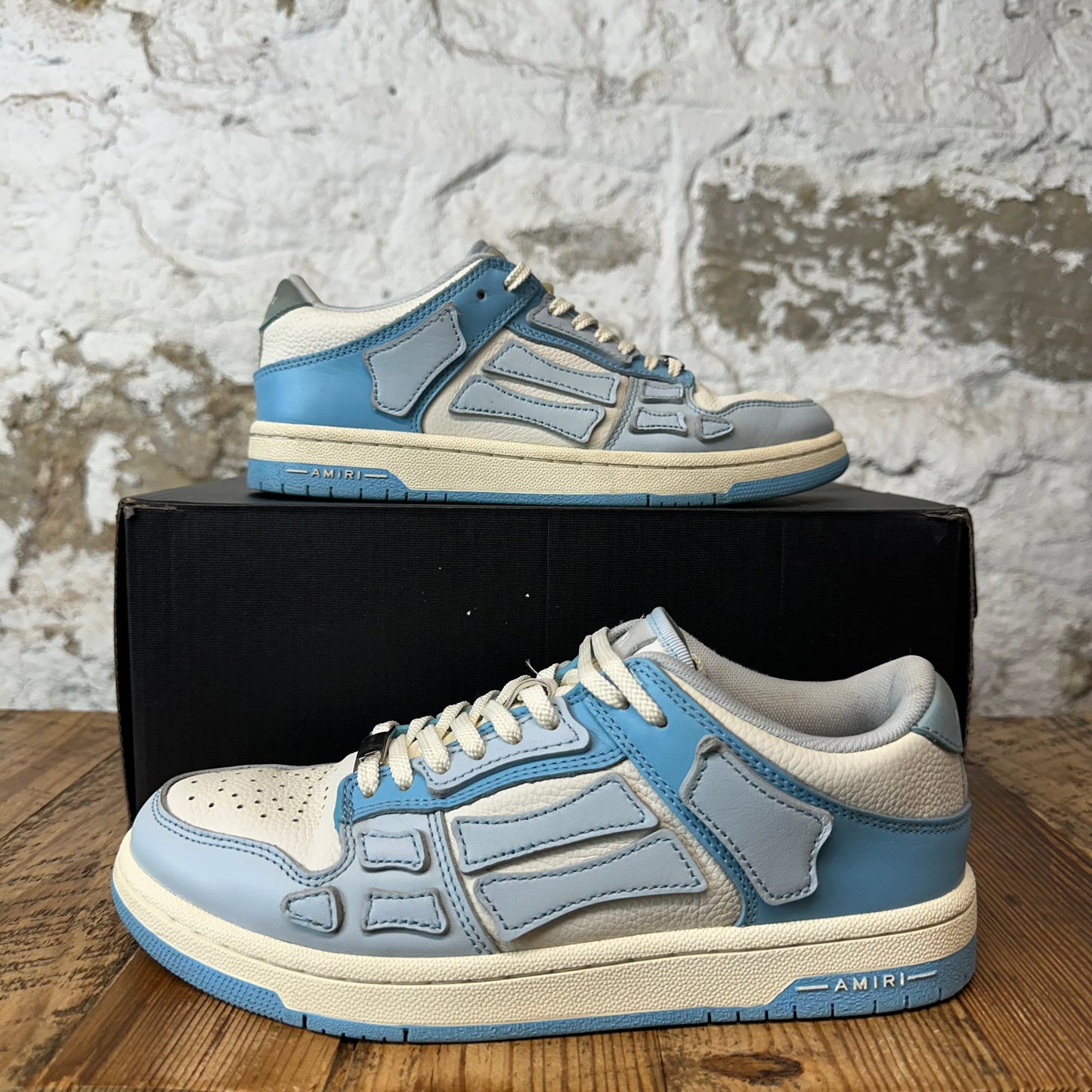 Amiri Light Blue Skeleton White Cream Sneaker Sz 6 (38)