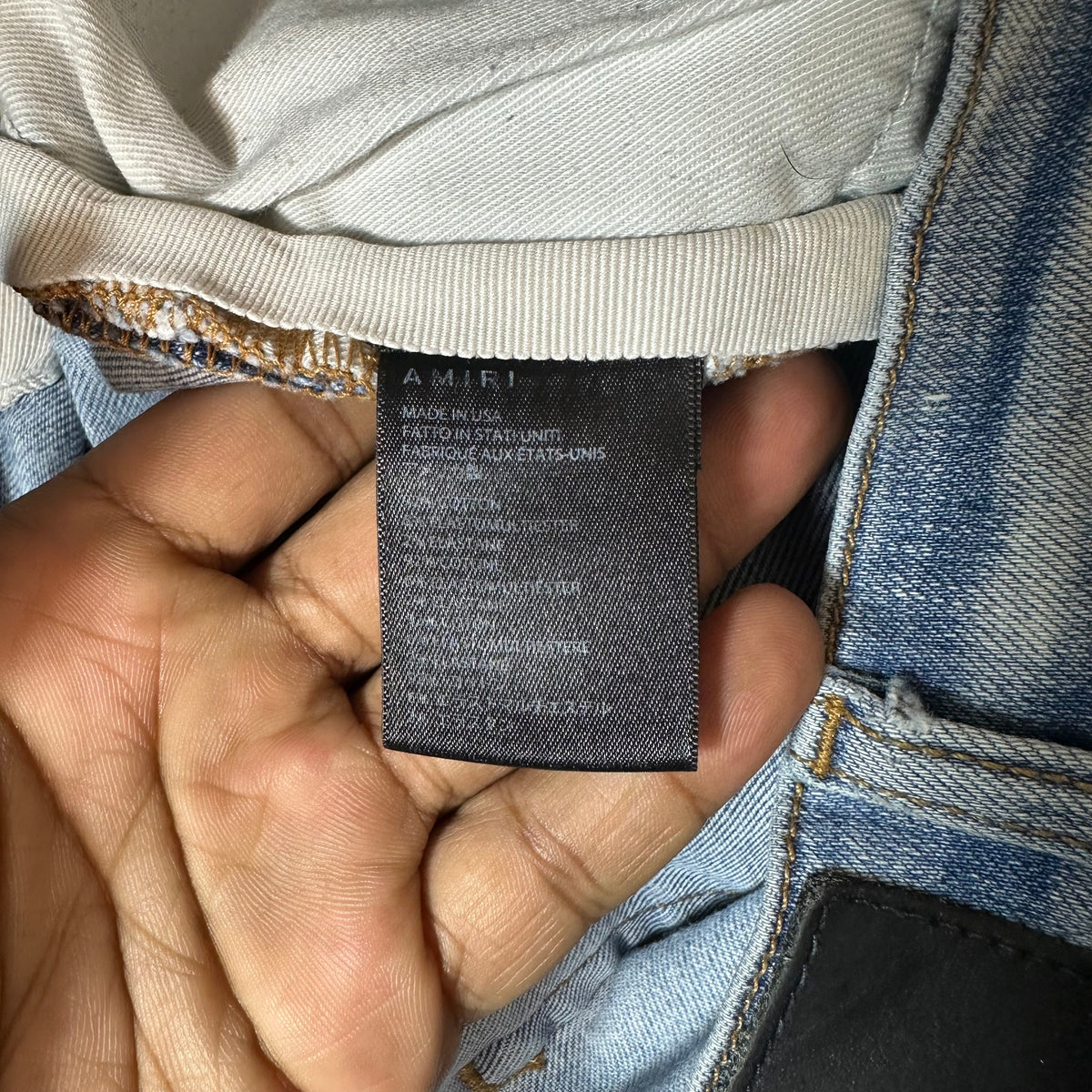 Amiri MX1 Denim Patch Blue Denim Jeans Sz 31