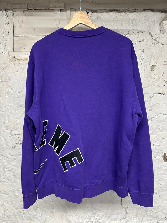 Supreme x Nike Purple Arc Crewneck Sz L