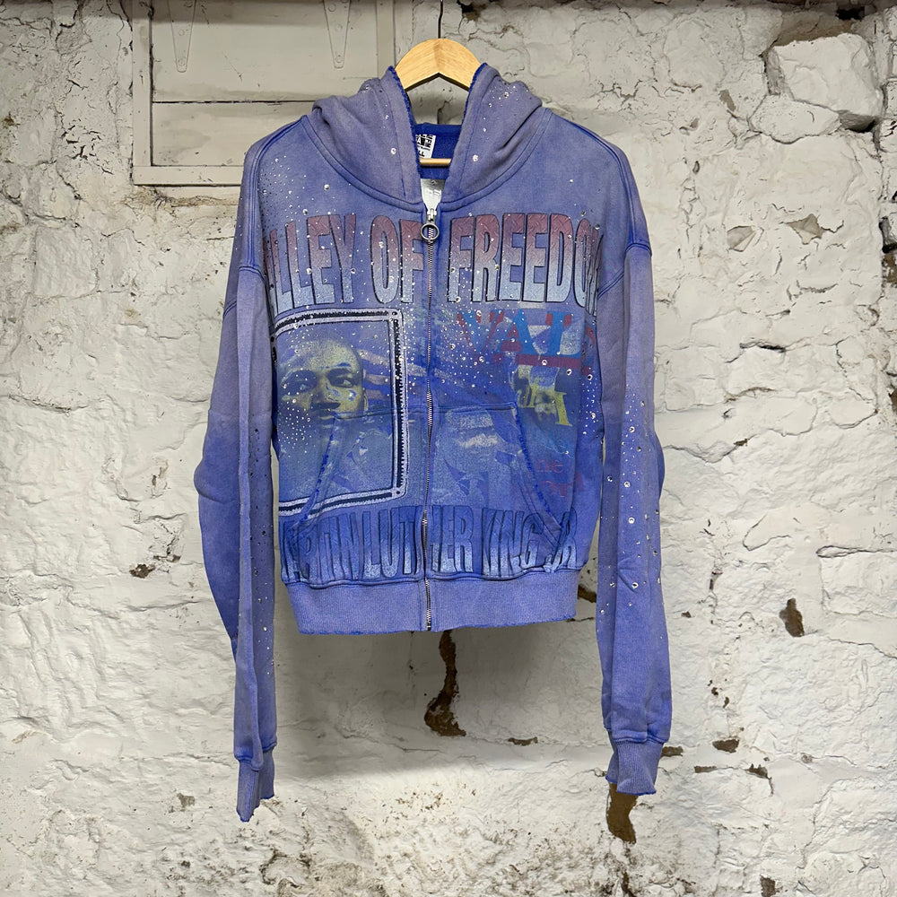 Vale Valley of Freedom Blue Zip Up Hoodie Sz S
