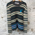Off White Embroidered Knit Sweater Sz M